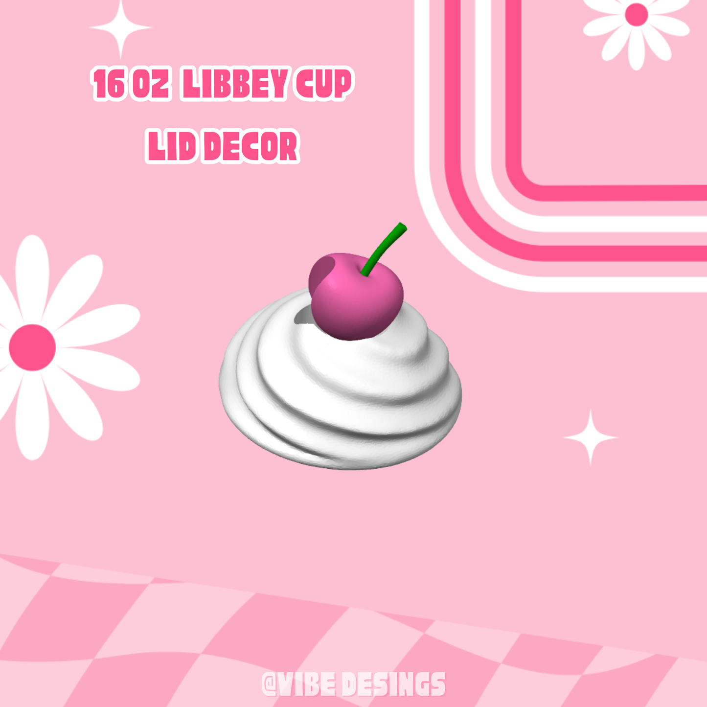 Cherry Whipped 16 oz libbey lid topper