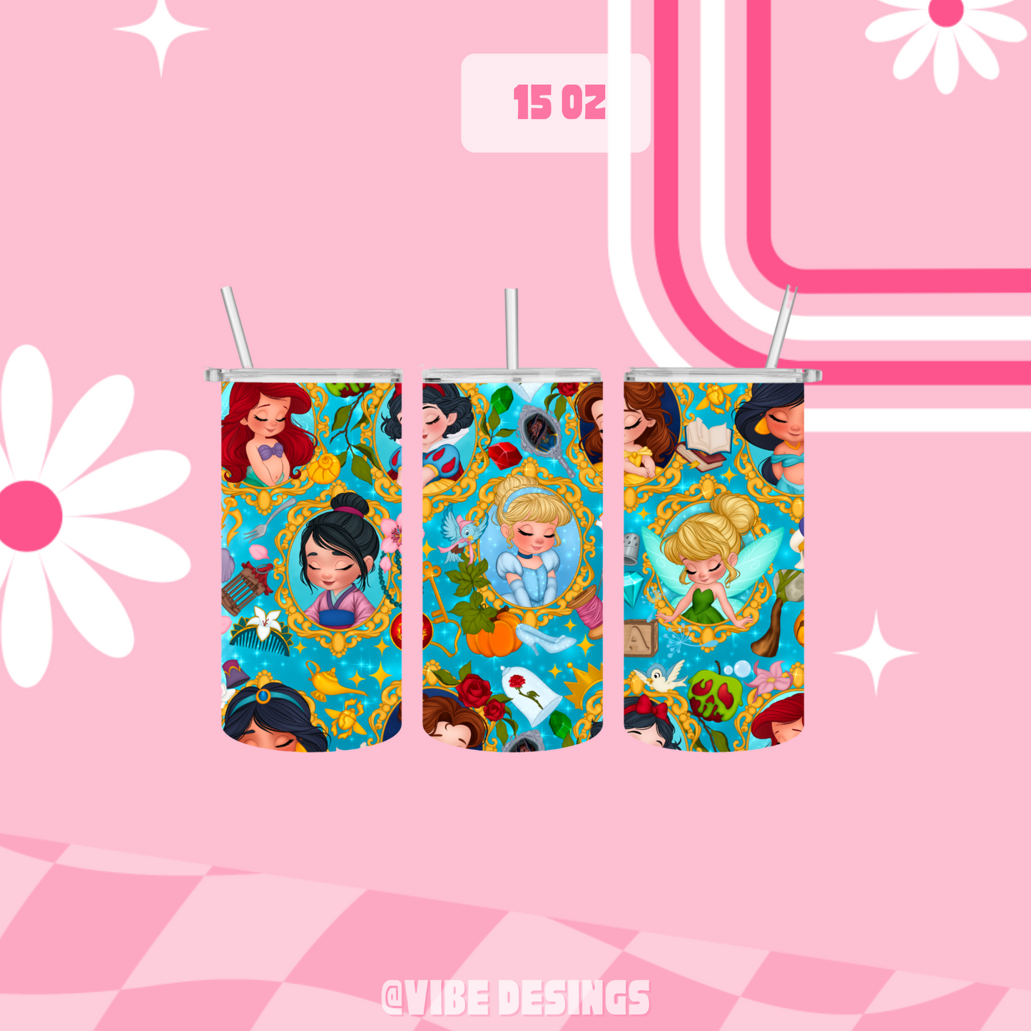 All Princes Mirror 15oz Skinny Tumbler