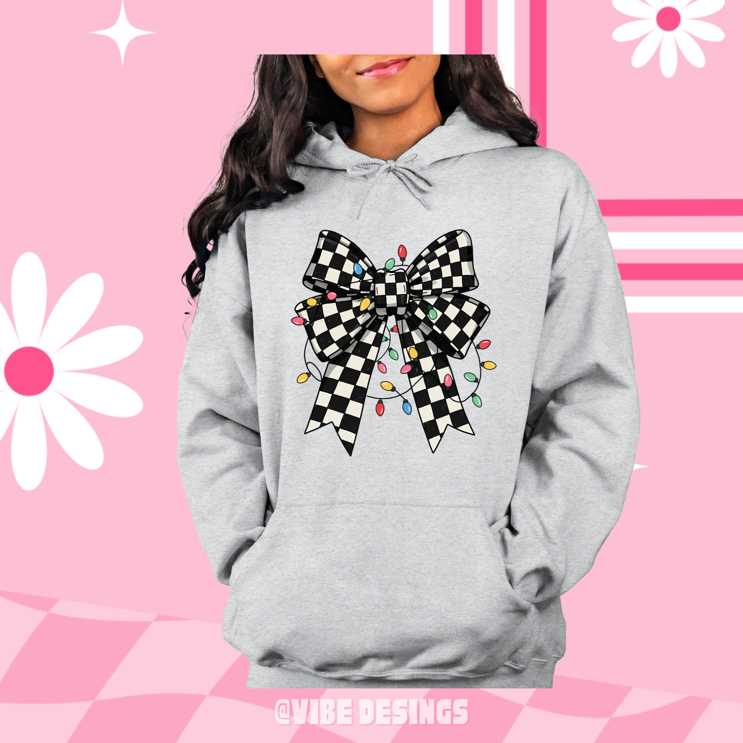 Bow Christmas Lights Tree Hoodie
