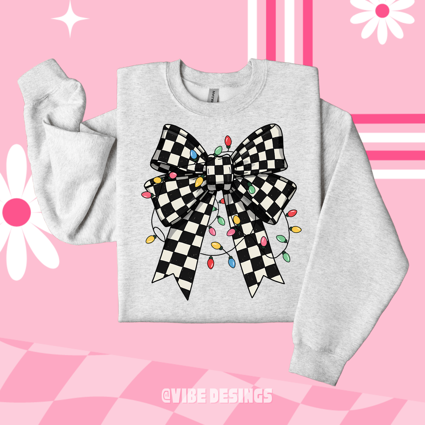 Bow Christmas Light Crewneck