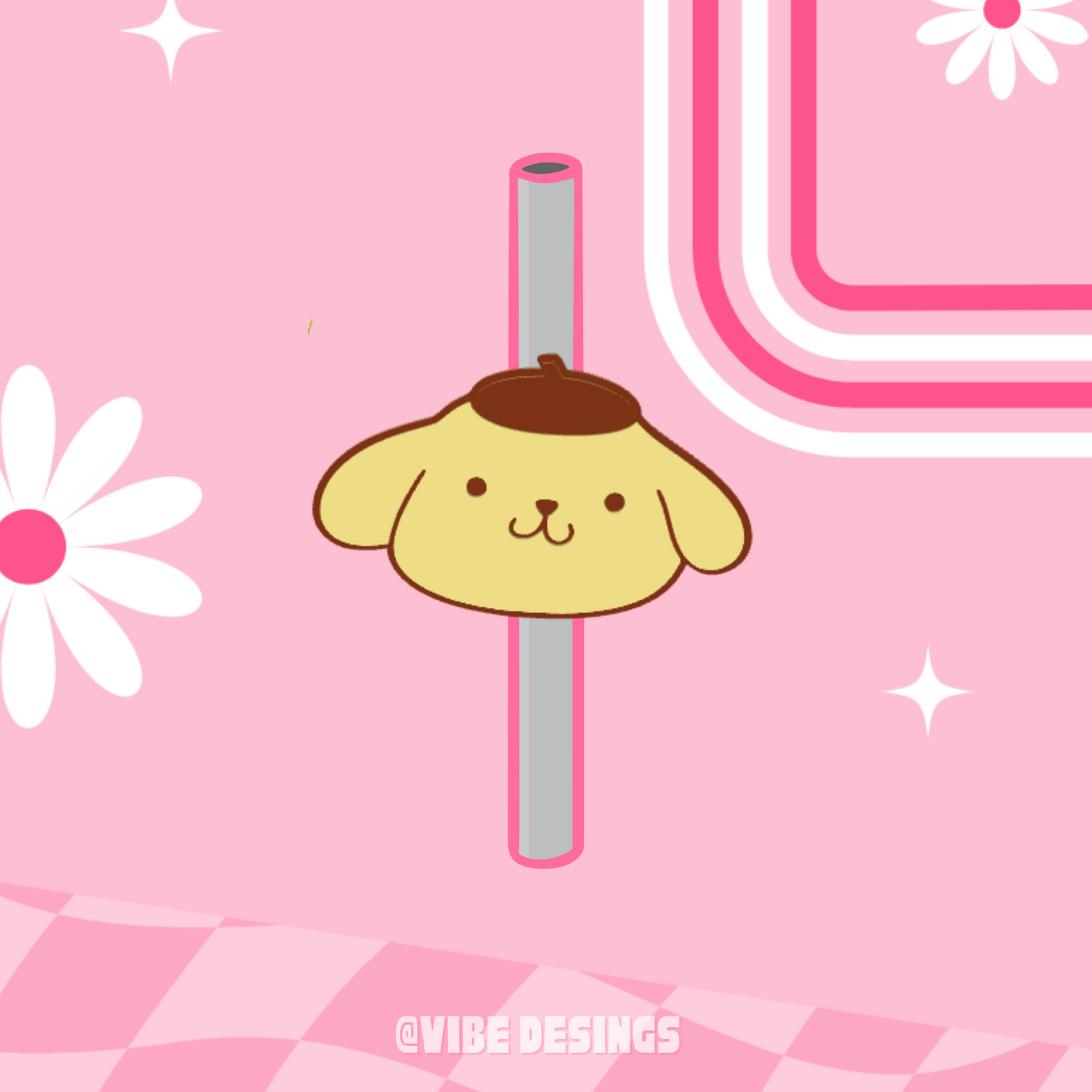 Pompom 3D Straw Topper