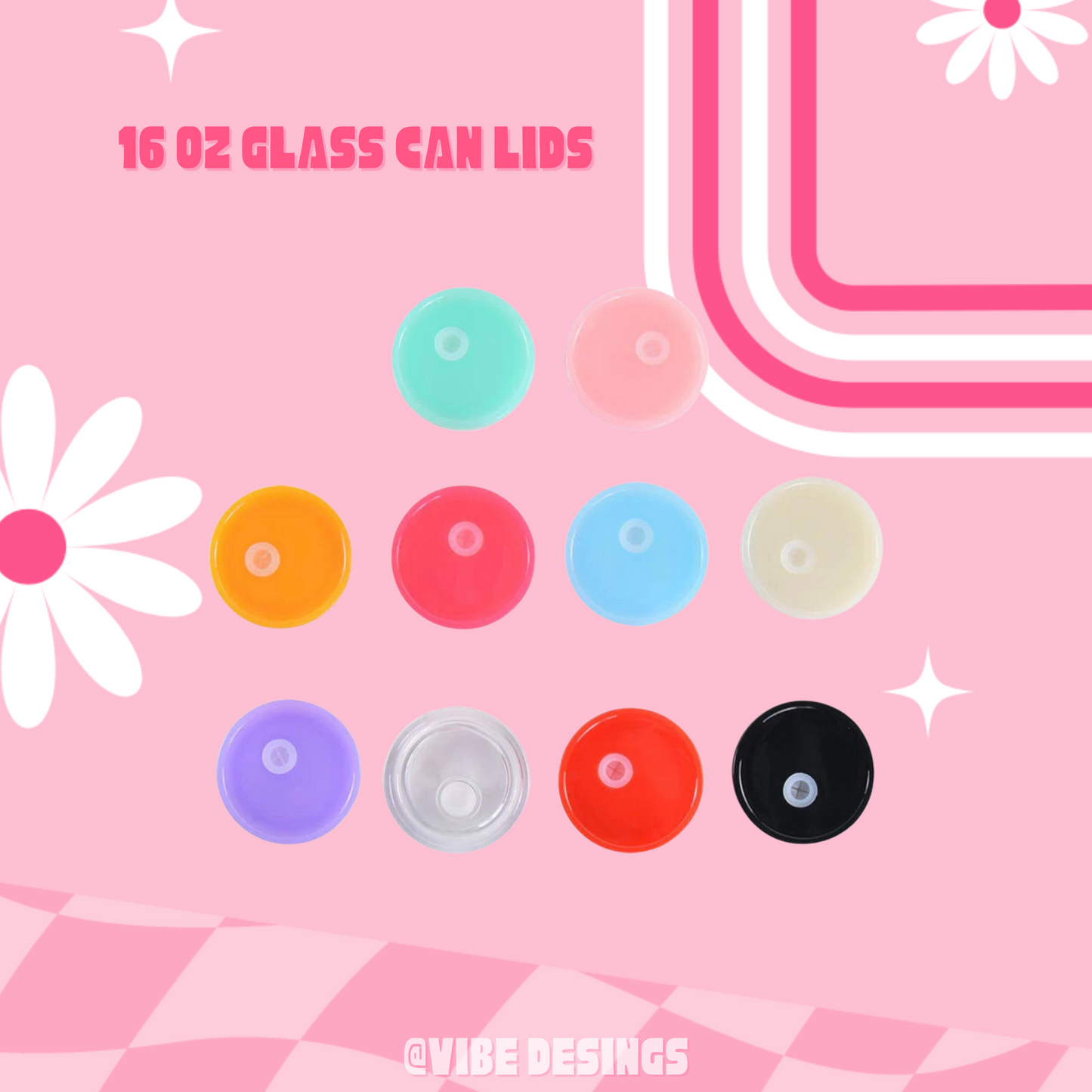 Plastic Lids for 16oz Glass Can