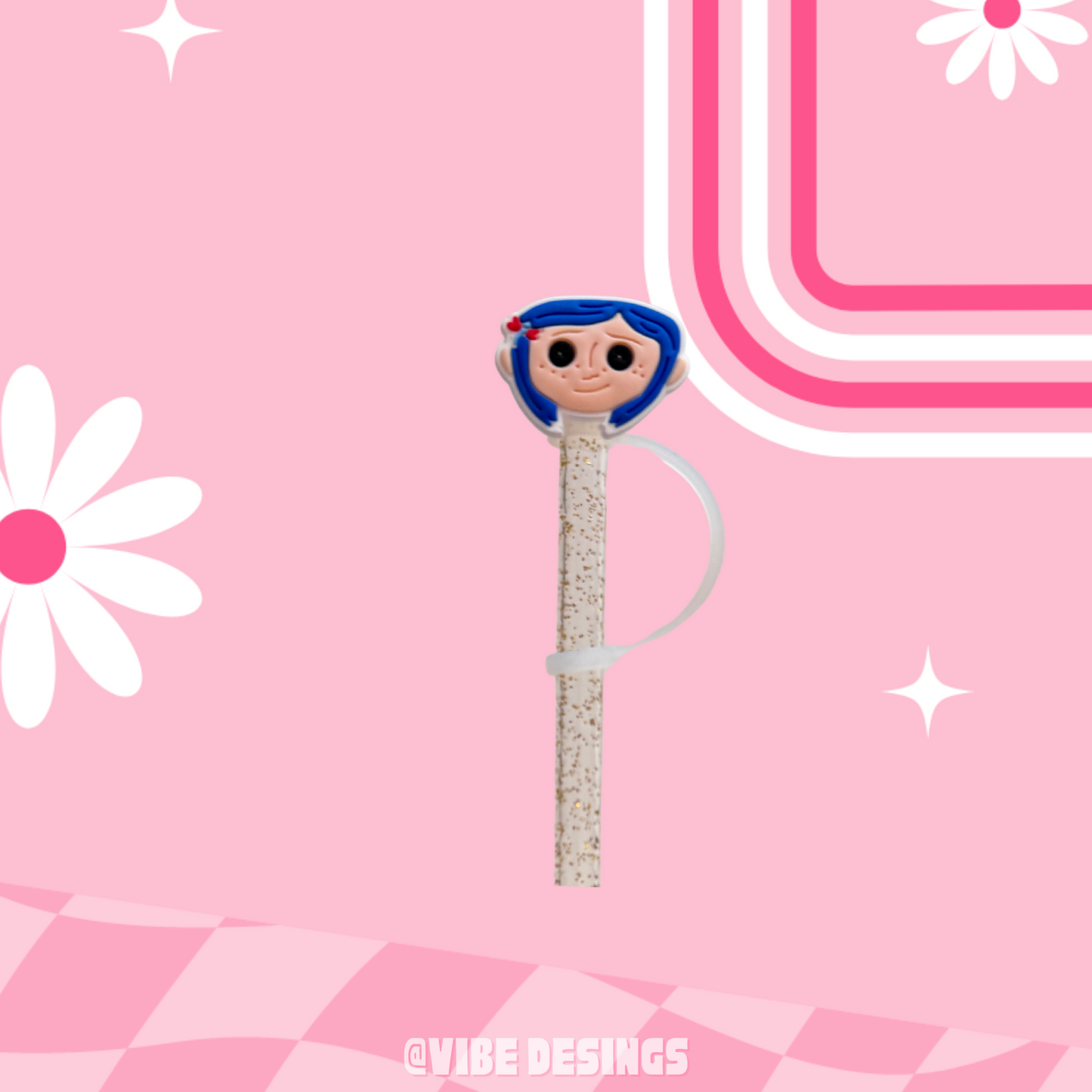 Coraline Face Straw Topper