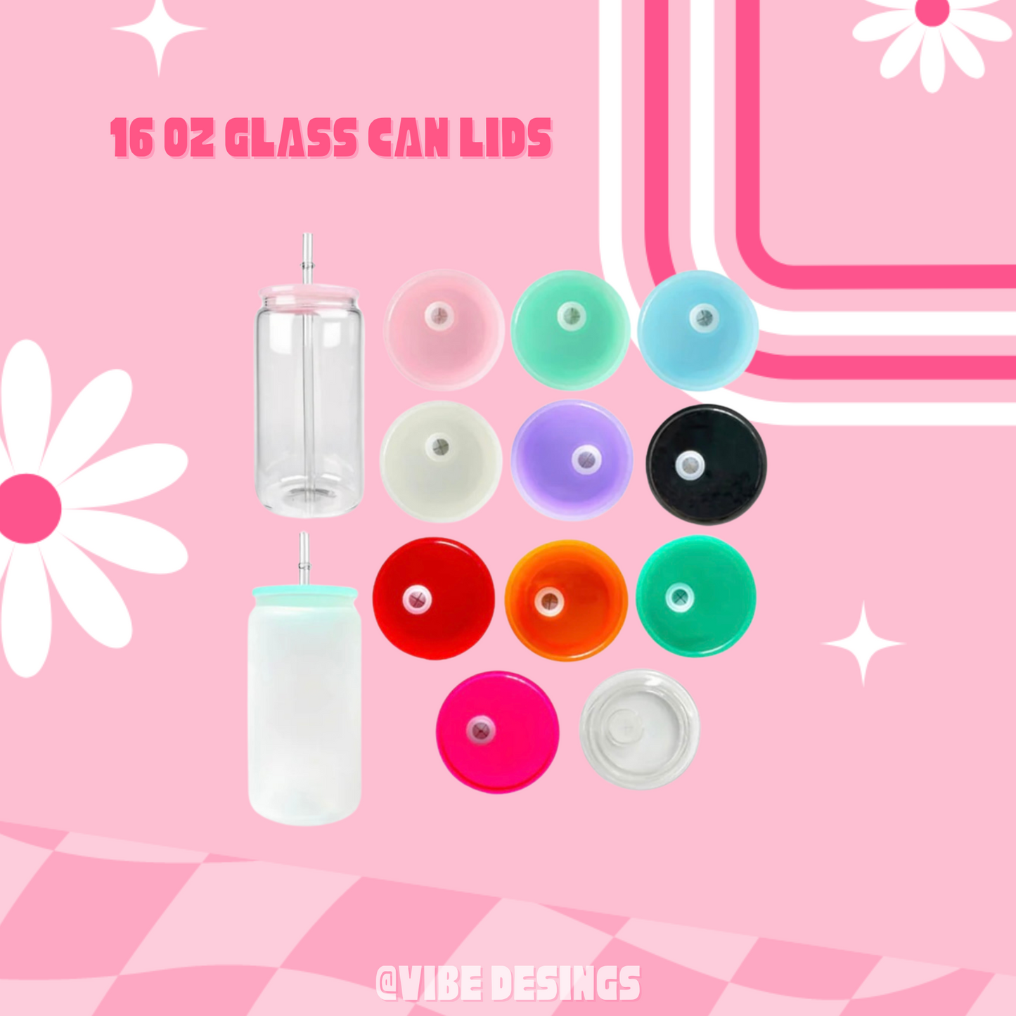 Plastic Lids for 16oz Glass Can