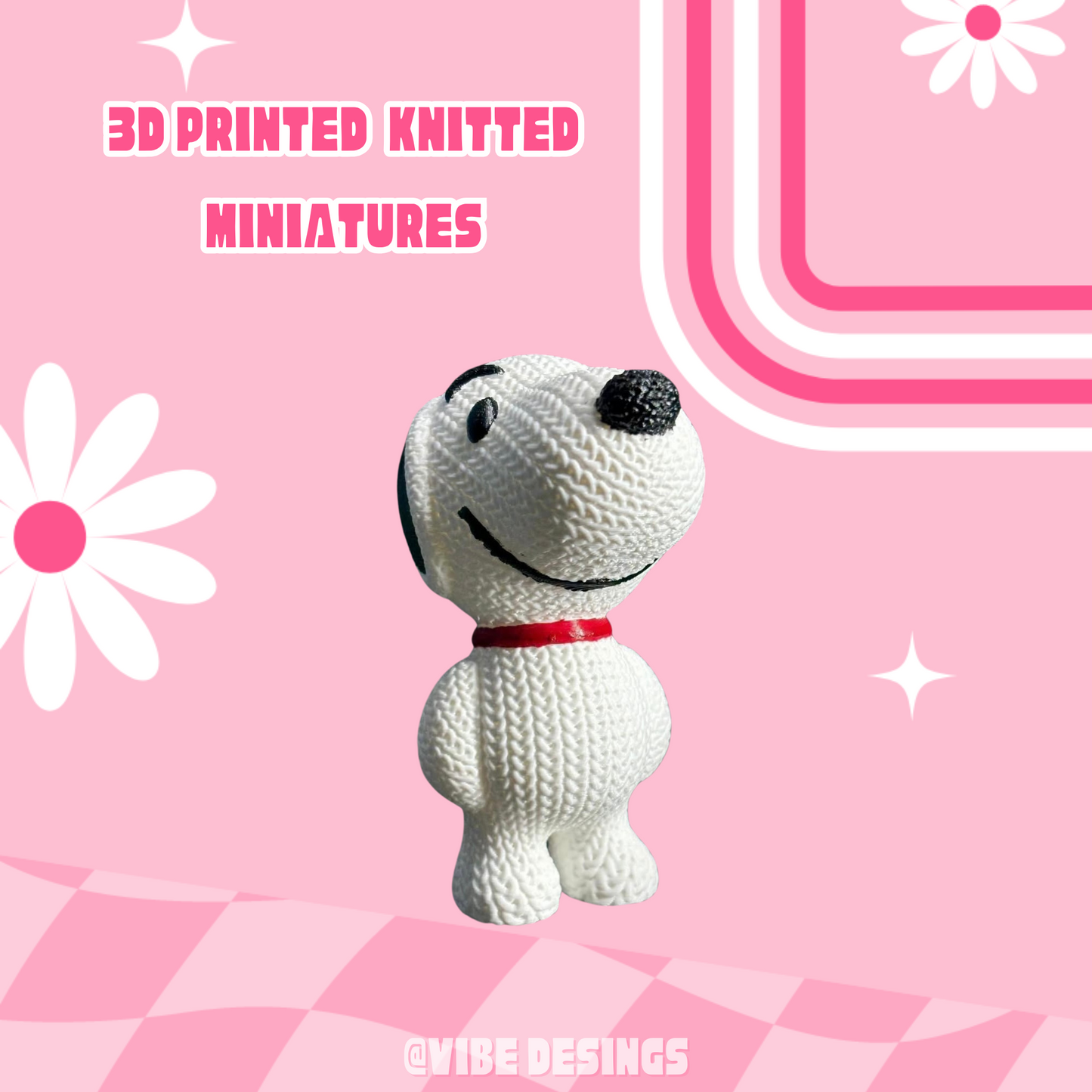 Knitted Snoopy 3D Miniature