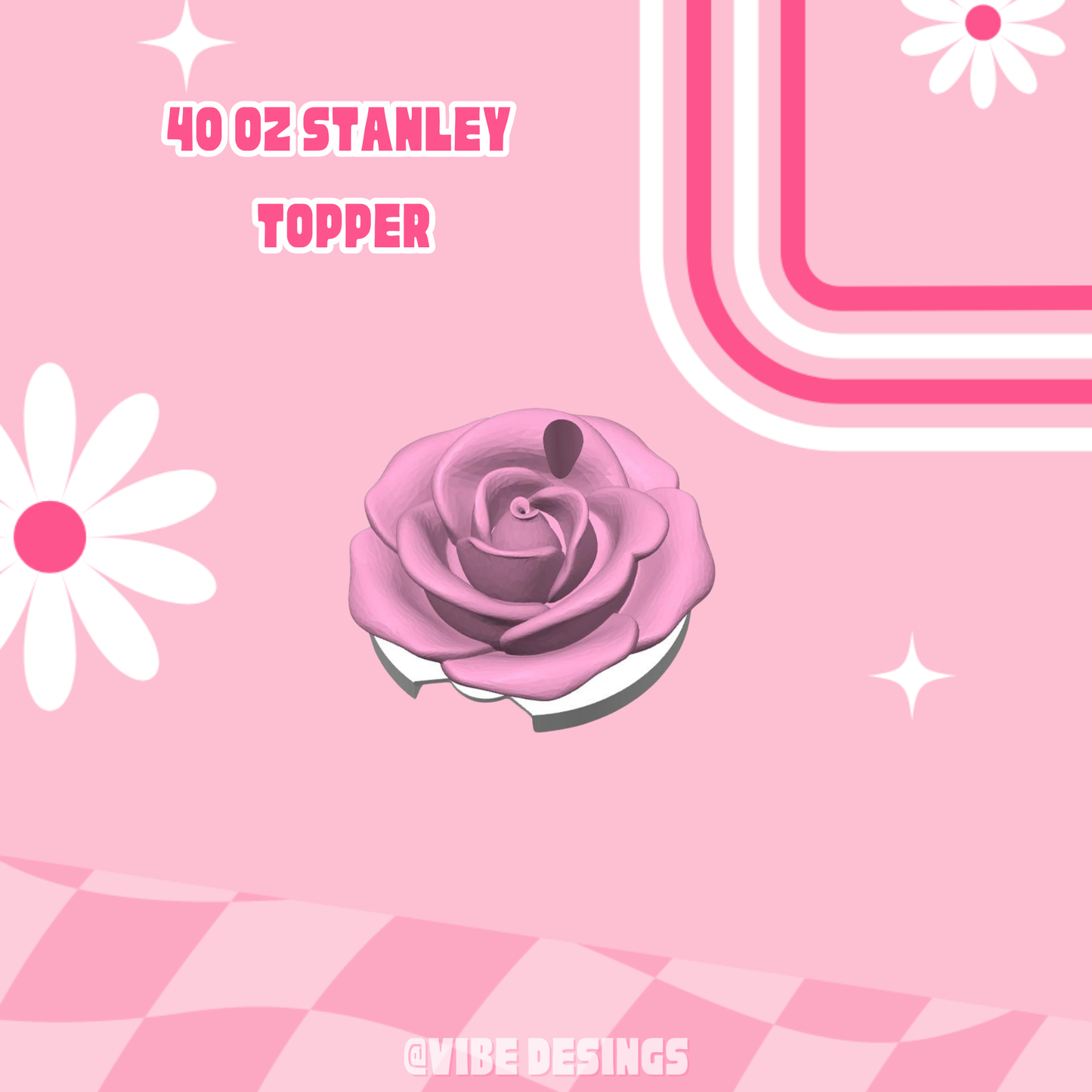 Rose 40 oz libbey lid topper