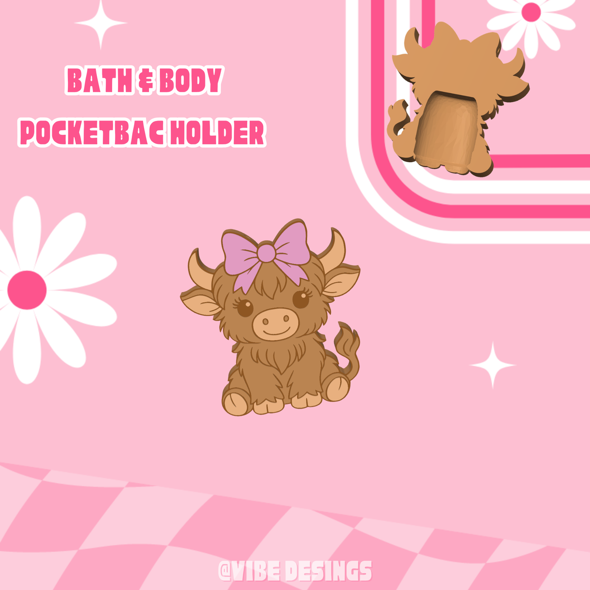 Coquette Highland Cow Bath&Body Hand Sanitizer holder