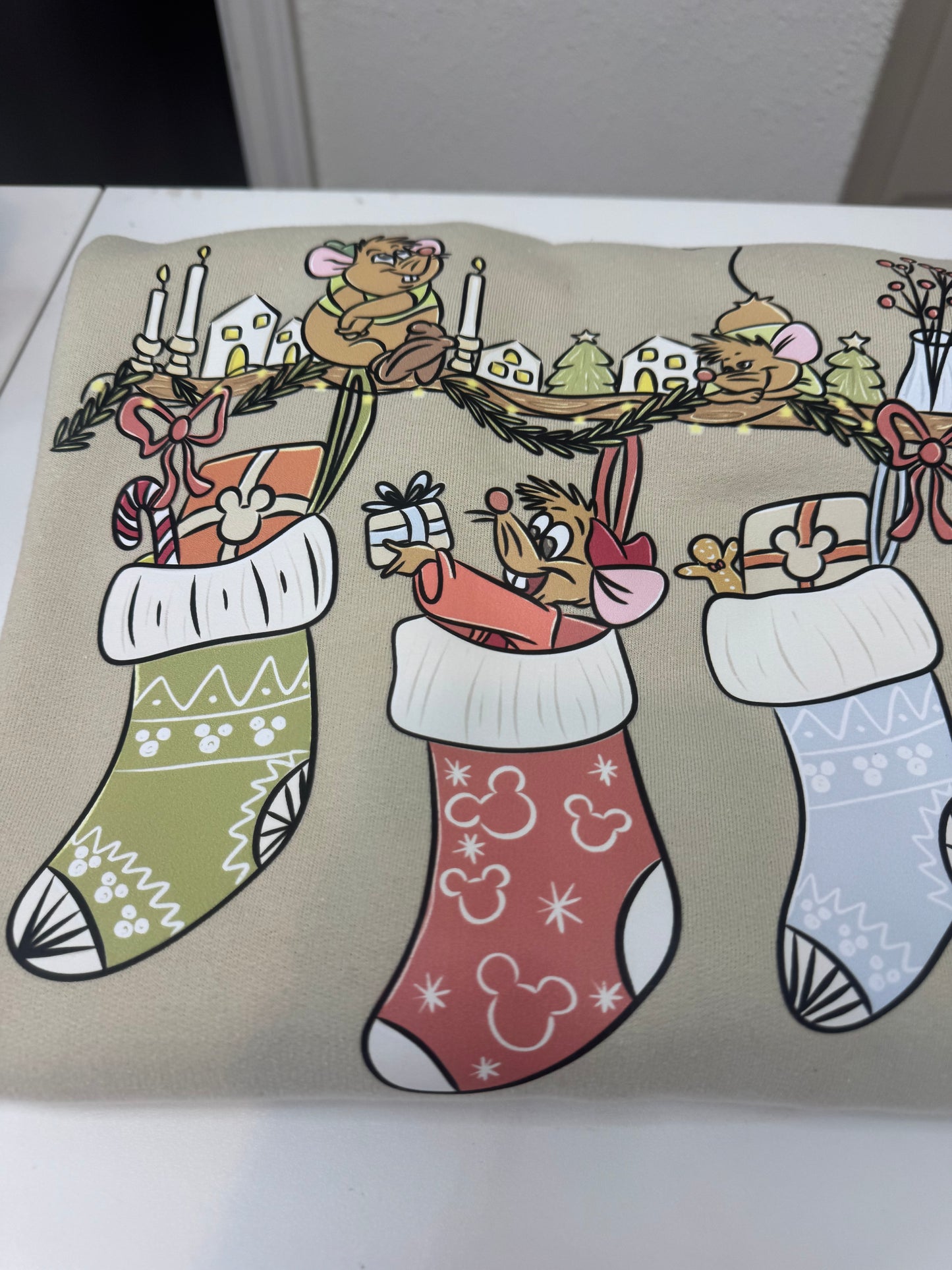 Xmas Mice Stocking Sweater ( LARGE)