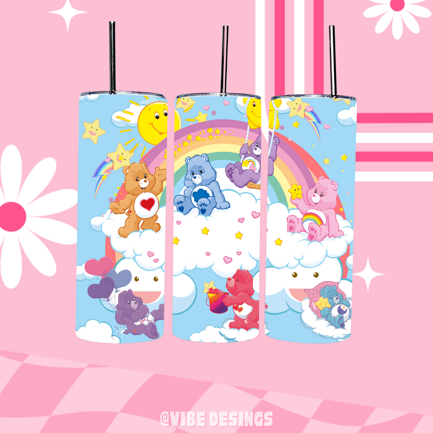 Rainbow Bears 20oz Skinny Tumbler