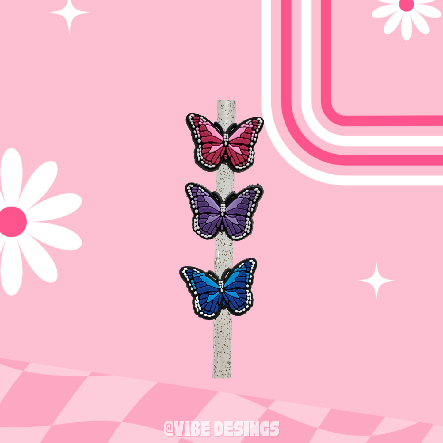 Butterflies Straw Toppers