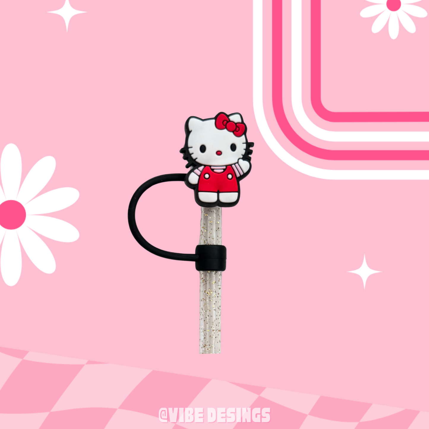 Red Overoll HK Straw Cover