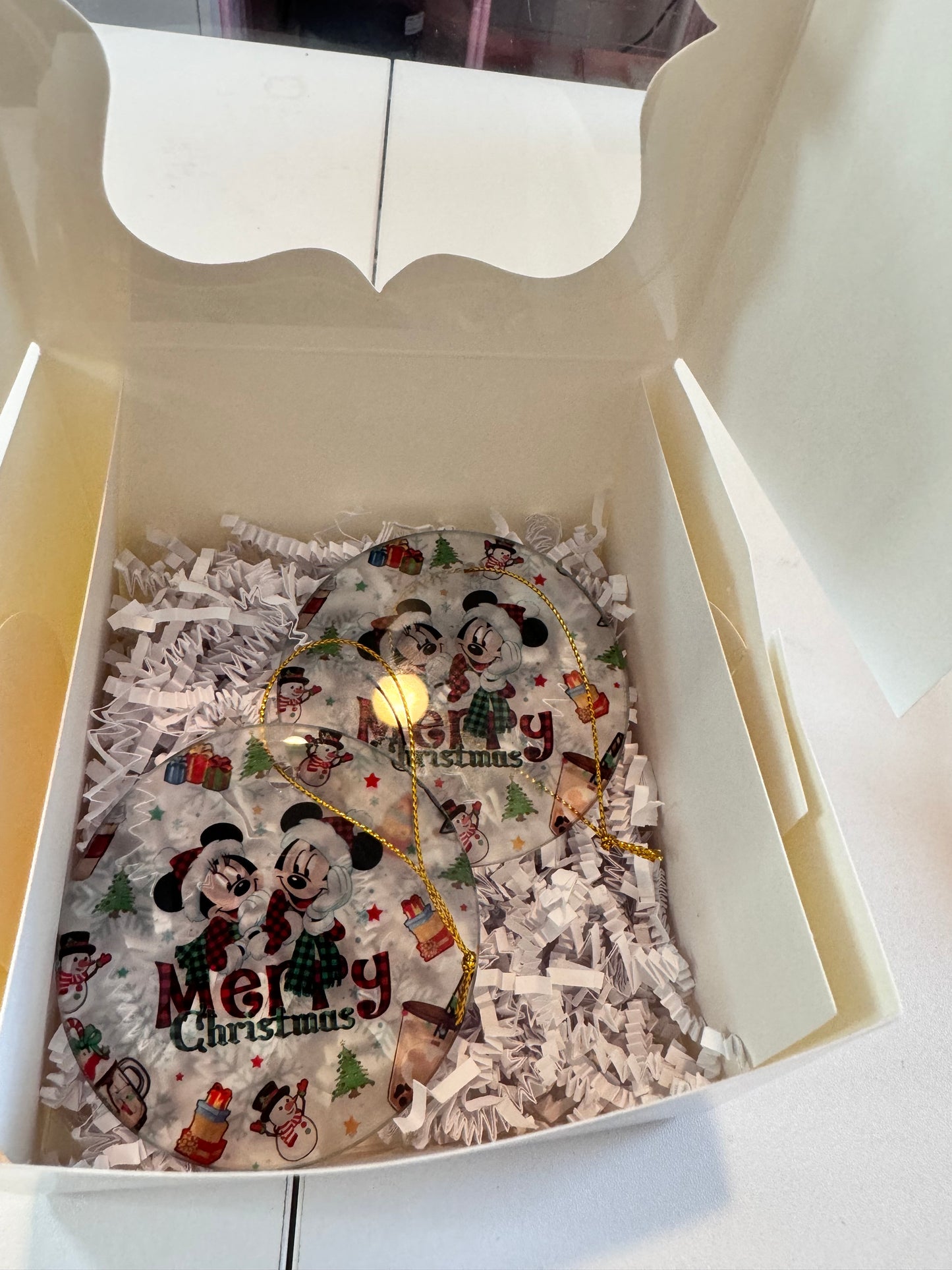 Merry Mouse Glass Ornaments 6 pcs