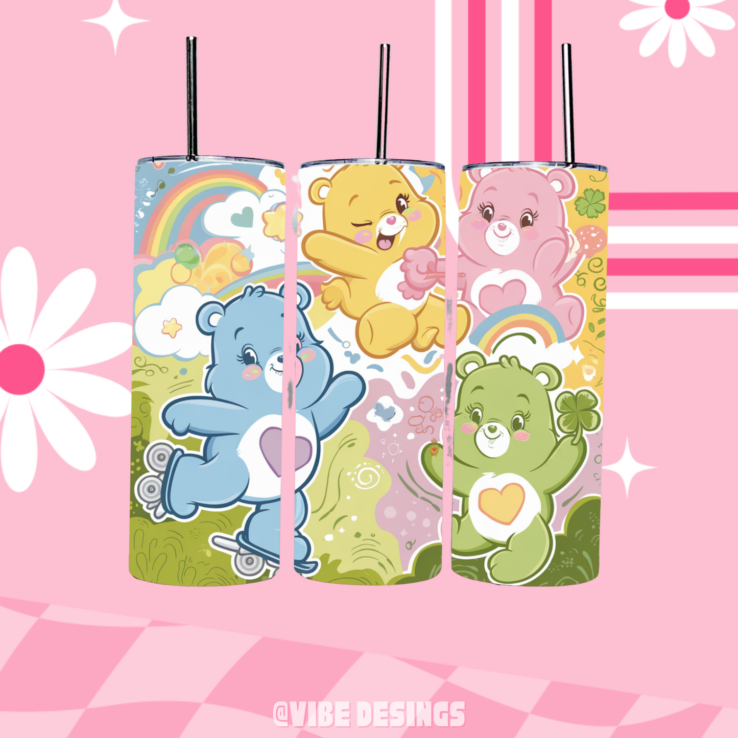 Pastel Bears 20oz Skinny Tumbler