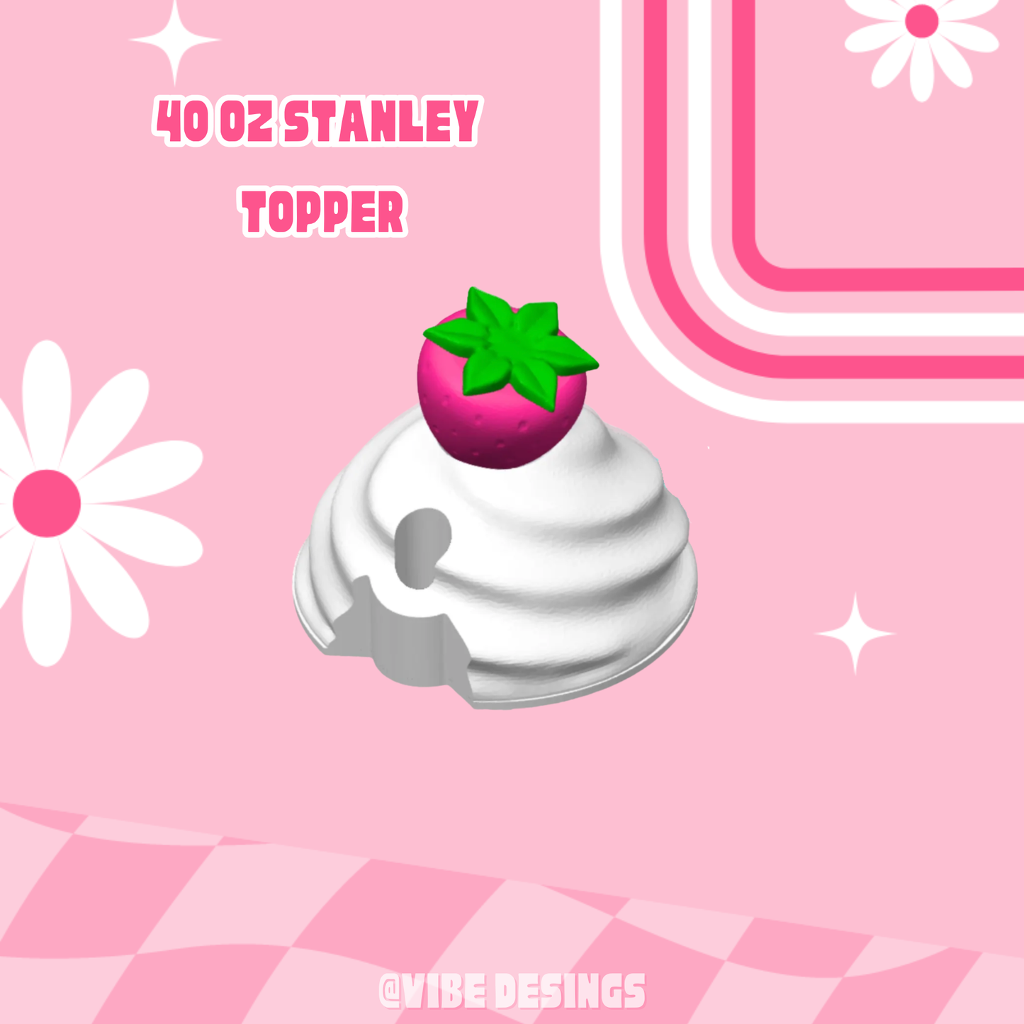 Strawberry Whipped Stanley 40 oz Topper