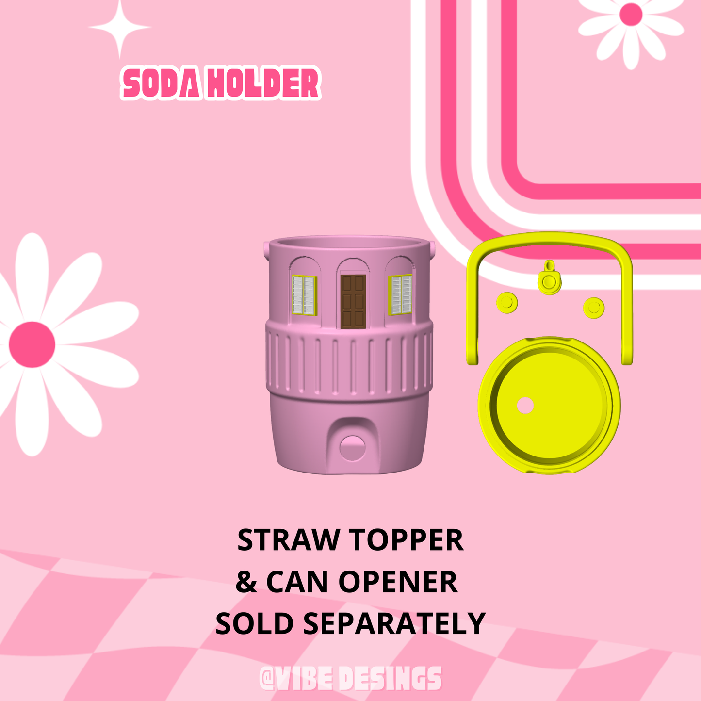 La Casita STANDARD 12 OZ Soda Can Holder - Glitter Straw included)