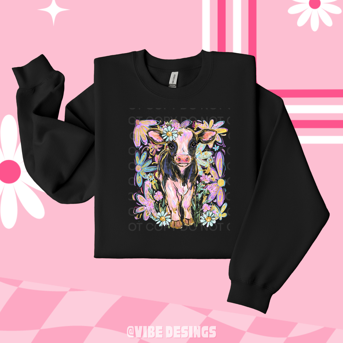 Floral Cow Crewneck