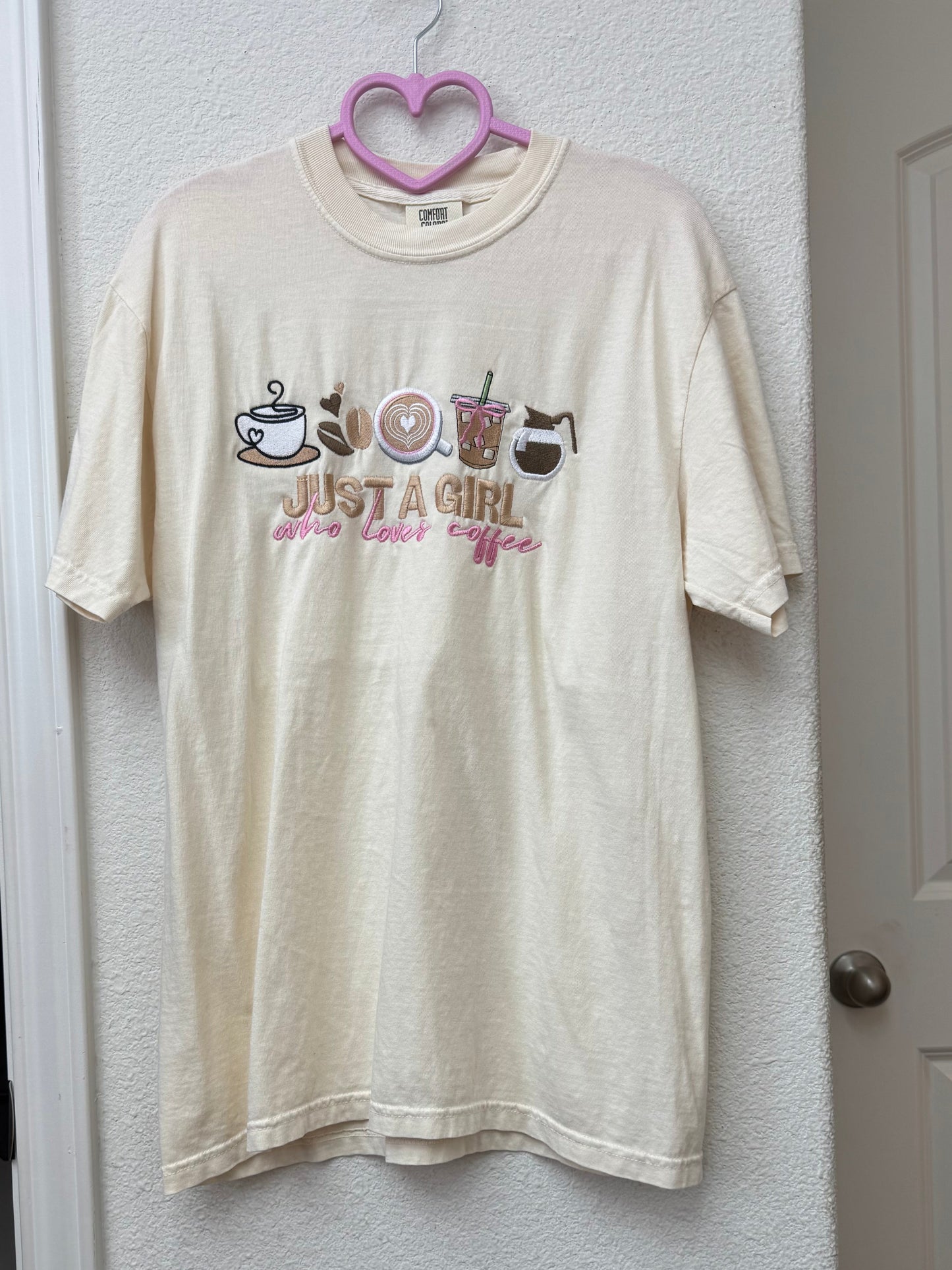 COFFEE EMBROIDERY TEE (MEDIUM)