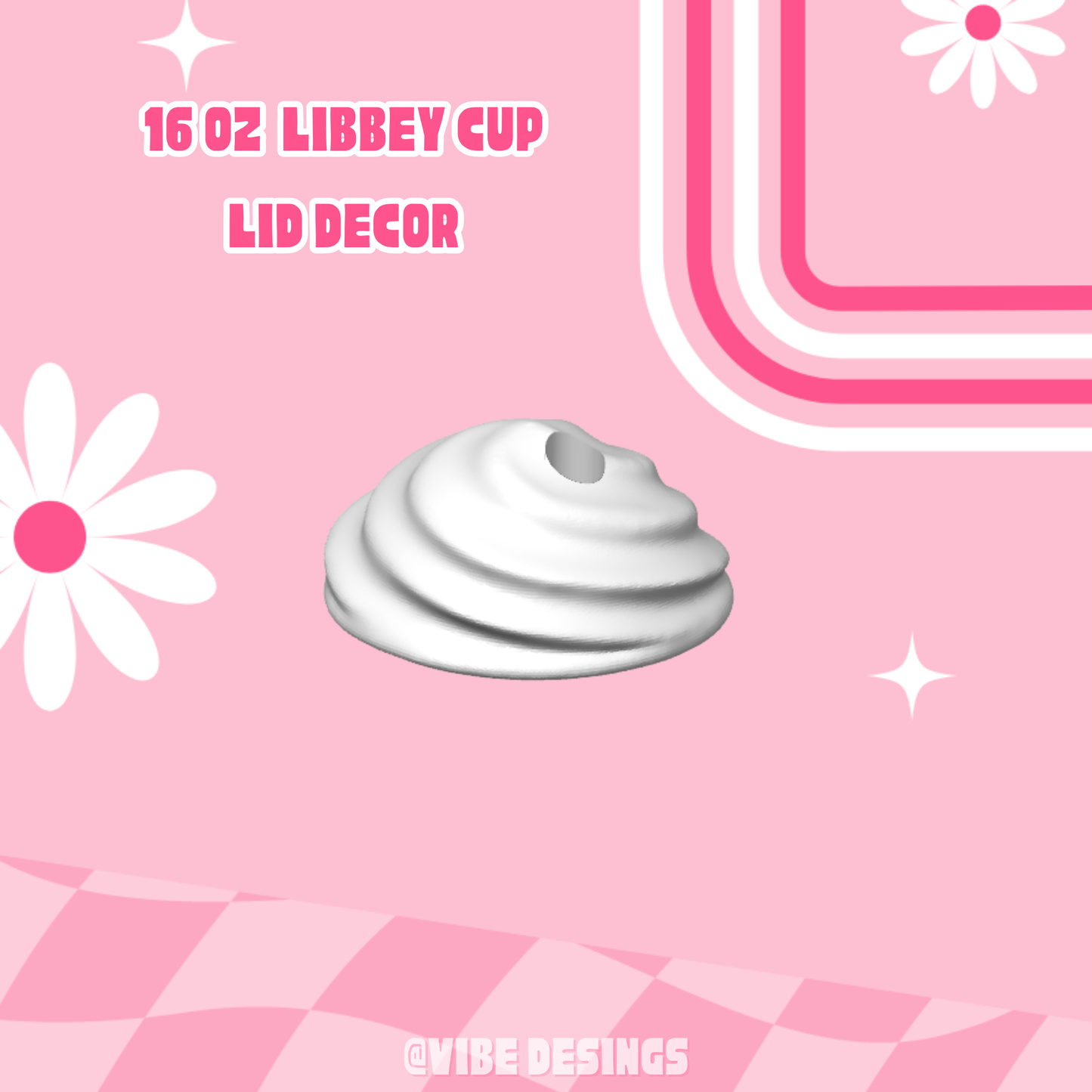Whipped 16 oz libbey lid topper