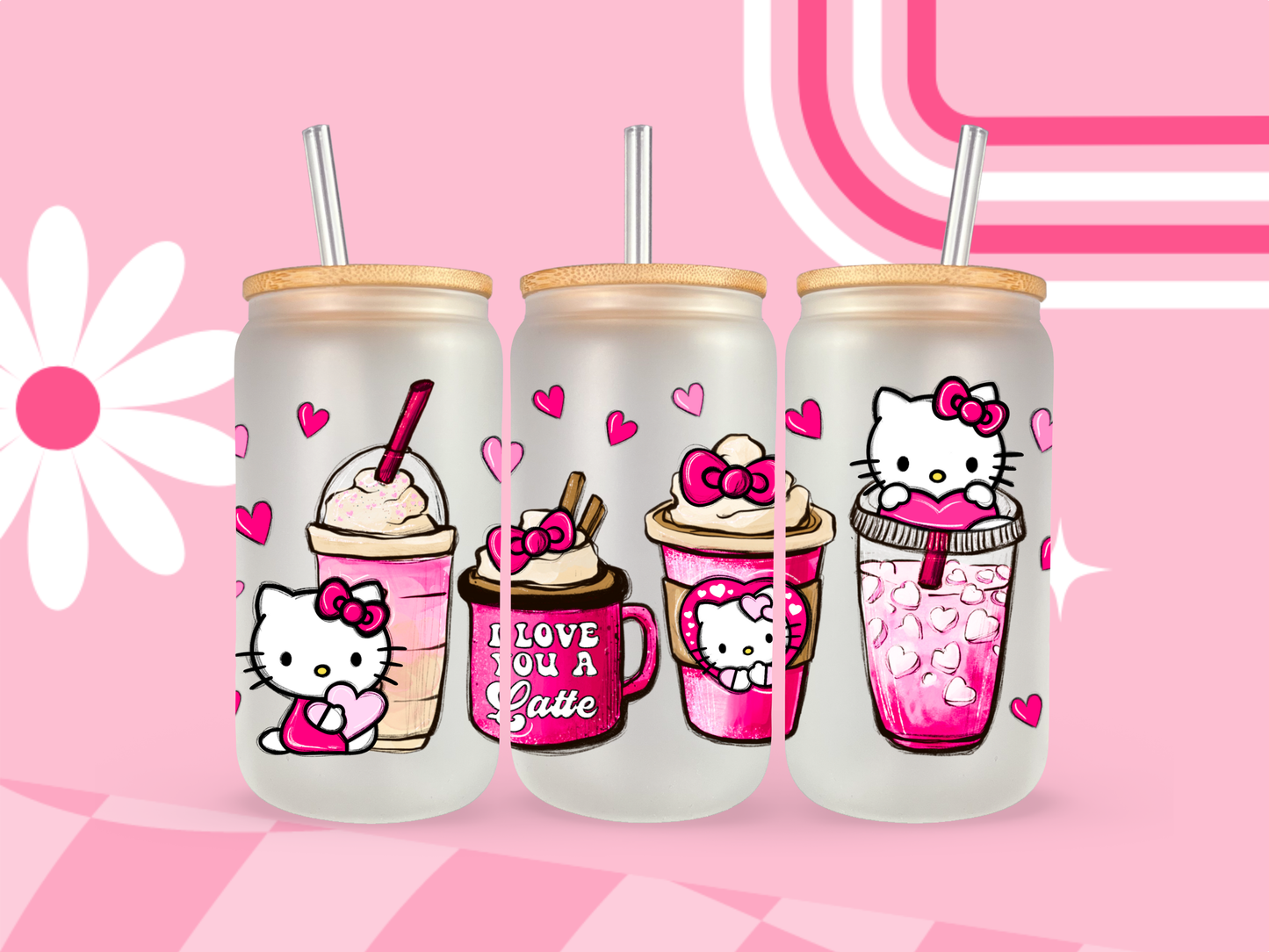 Love You Latte Glass Can