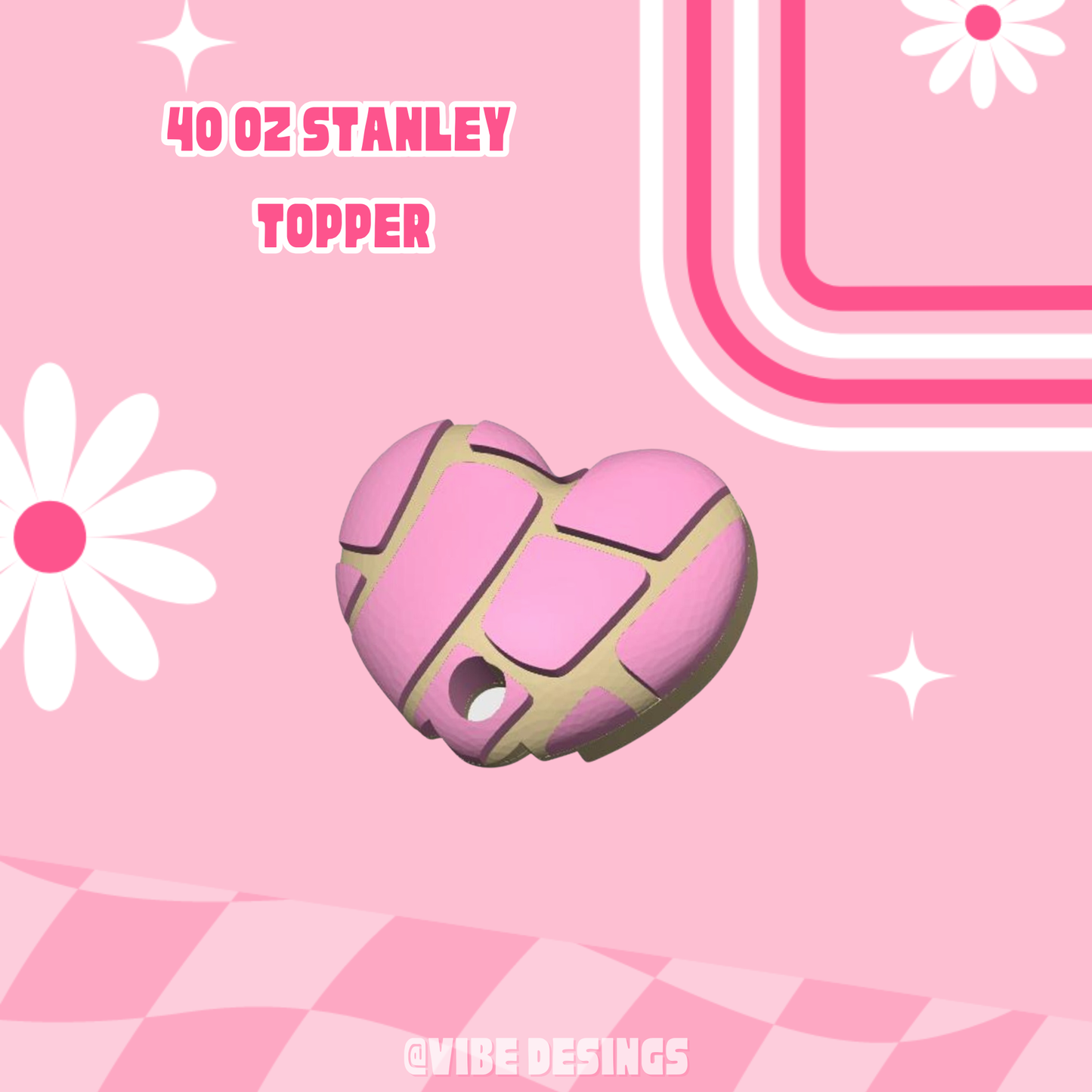 Heart Concha Stanley 40 oz Topper