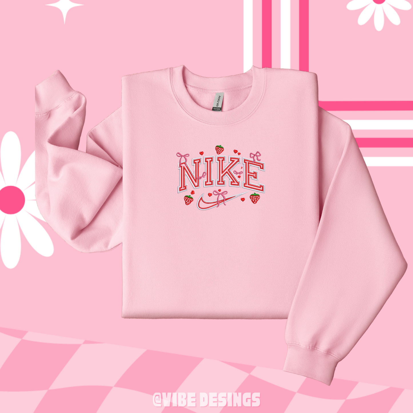 Fresas Coquette Nke Embroidered Crewneck