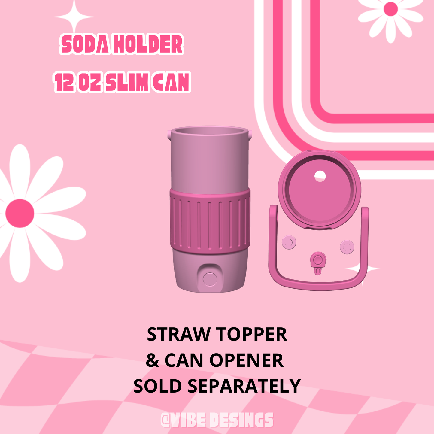 SLIM CAN 12 OZ Soda Can Holder - Glitter Straw included (Copy)