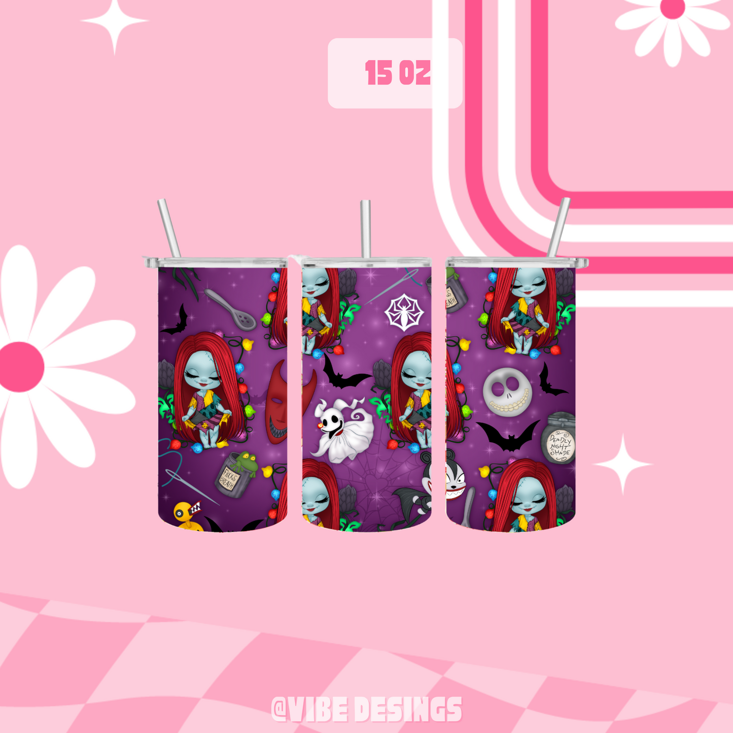 Bubu Spooky Gang 15oz Skinny Tumbler