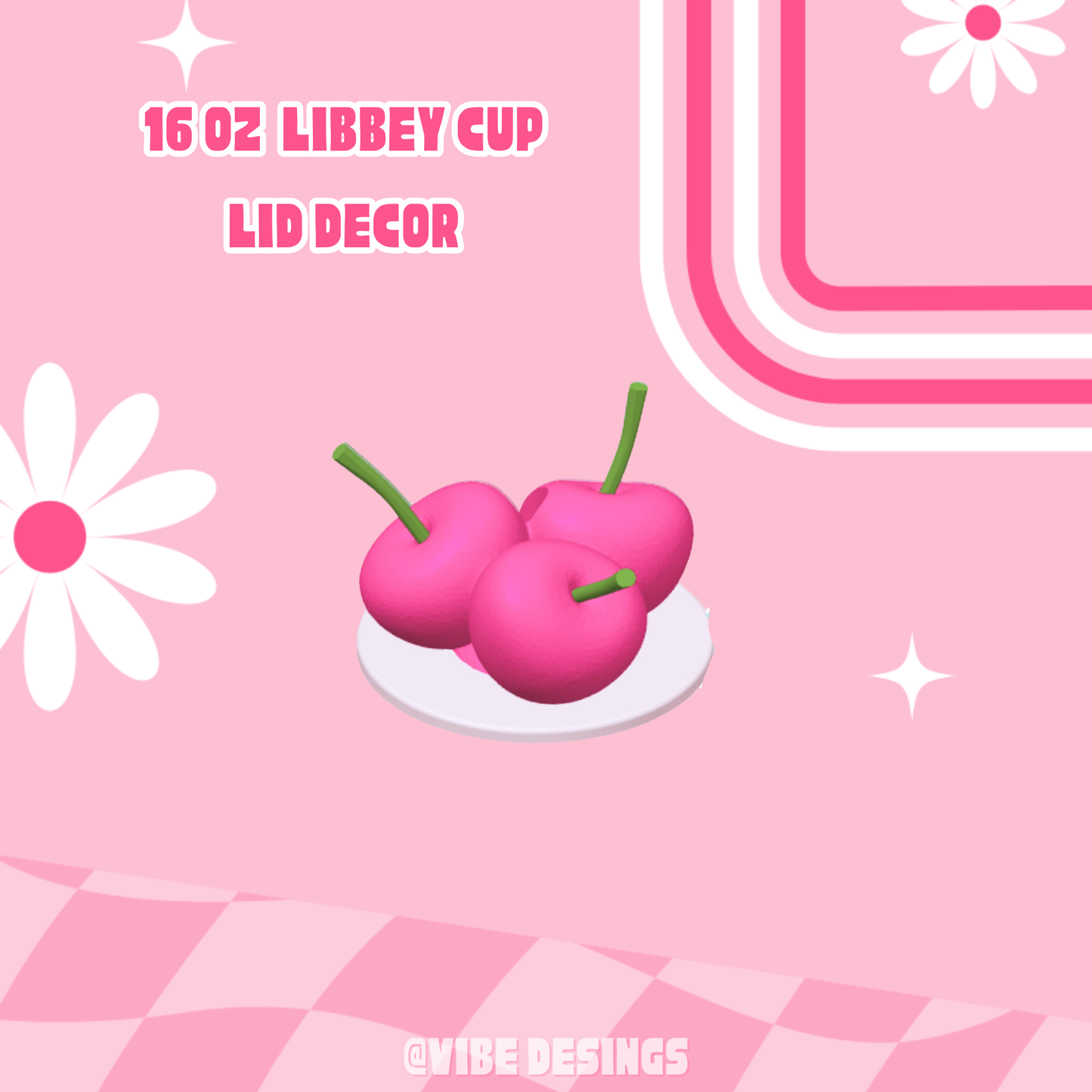 Cherry 16 oz libbey lid topper