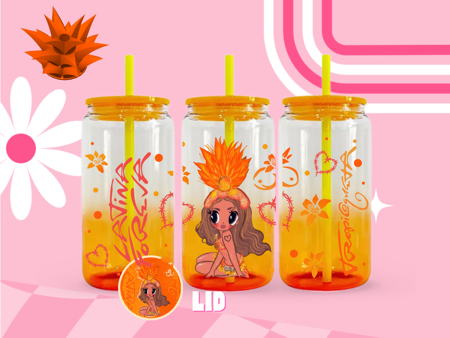 Tropicoqueta Ombre Glass Can