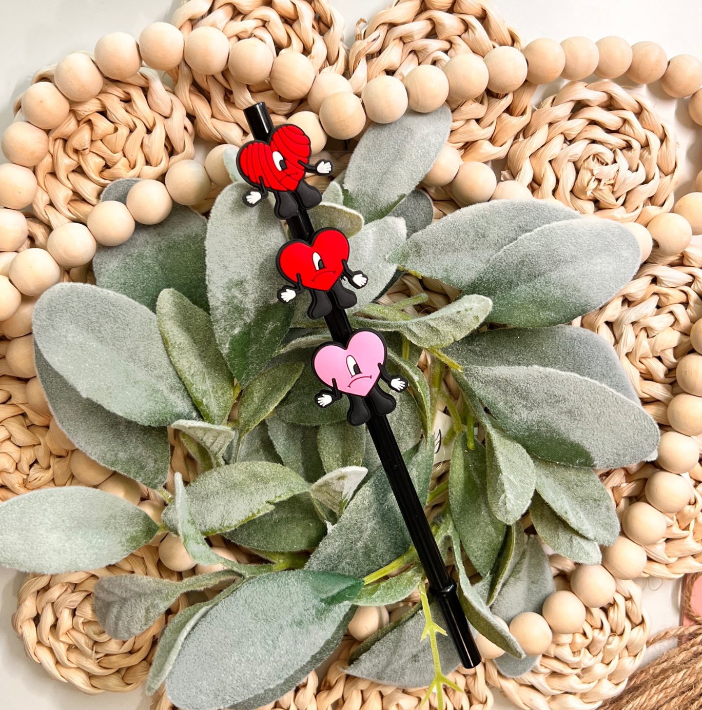 Benito Heart Straw Toppers