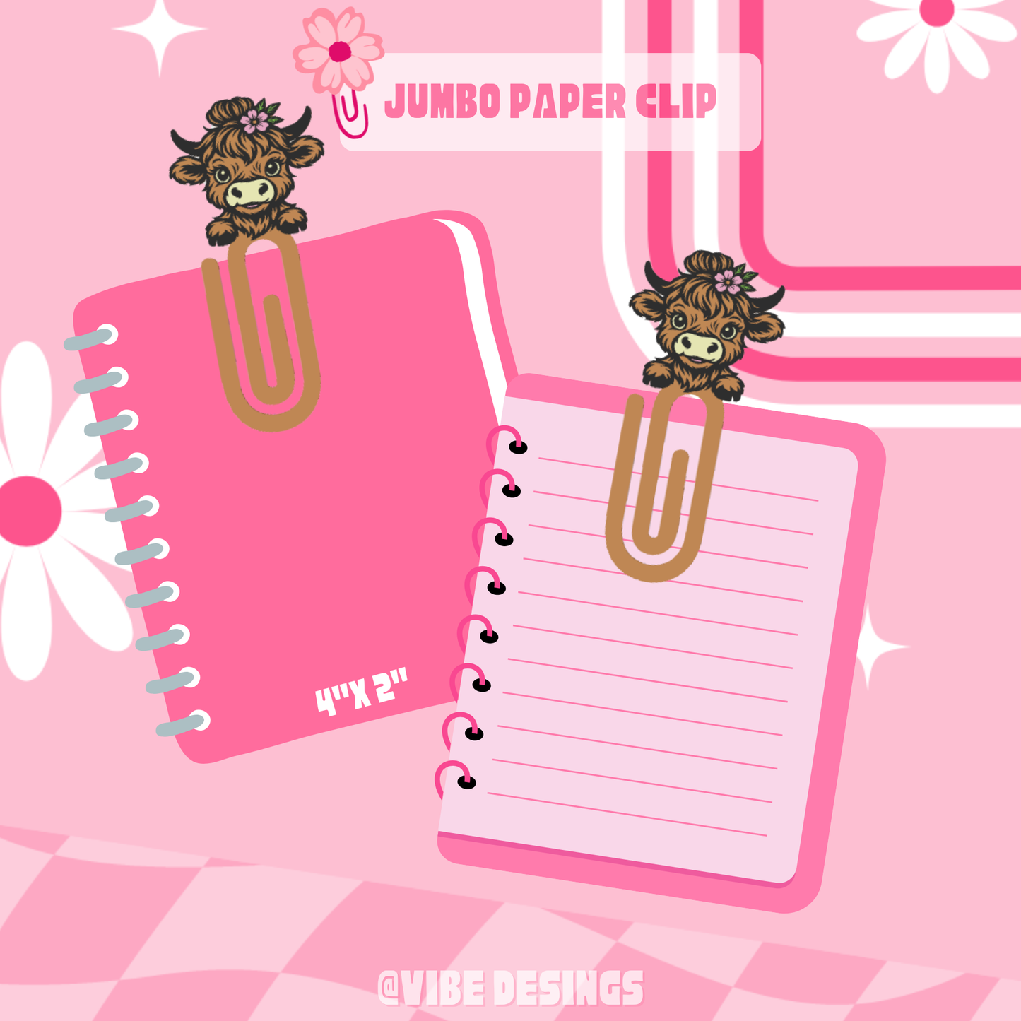 Highland Cow 3D Paper Clip