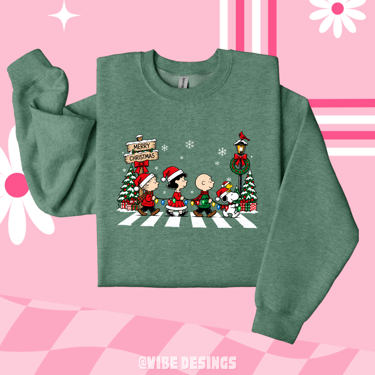 Cartoon Holiday Friends Crewneck