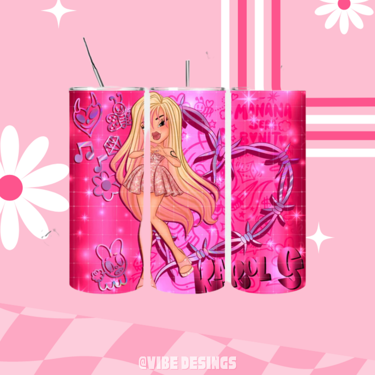 Pink Doll  Skinny Tumbler