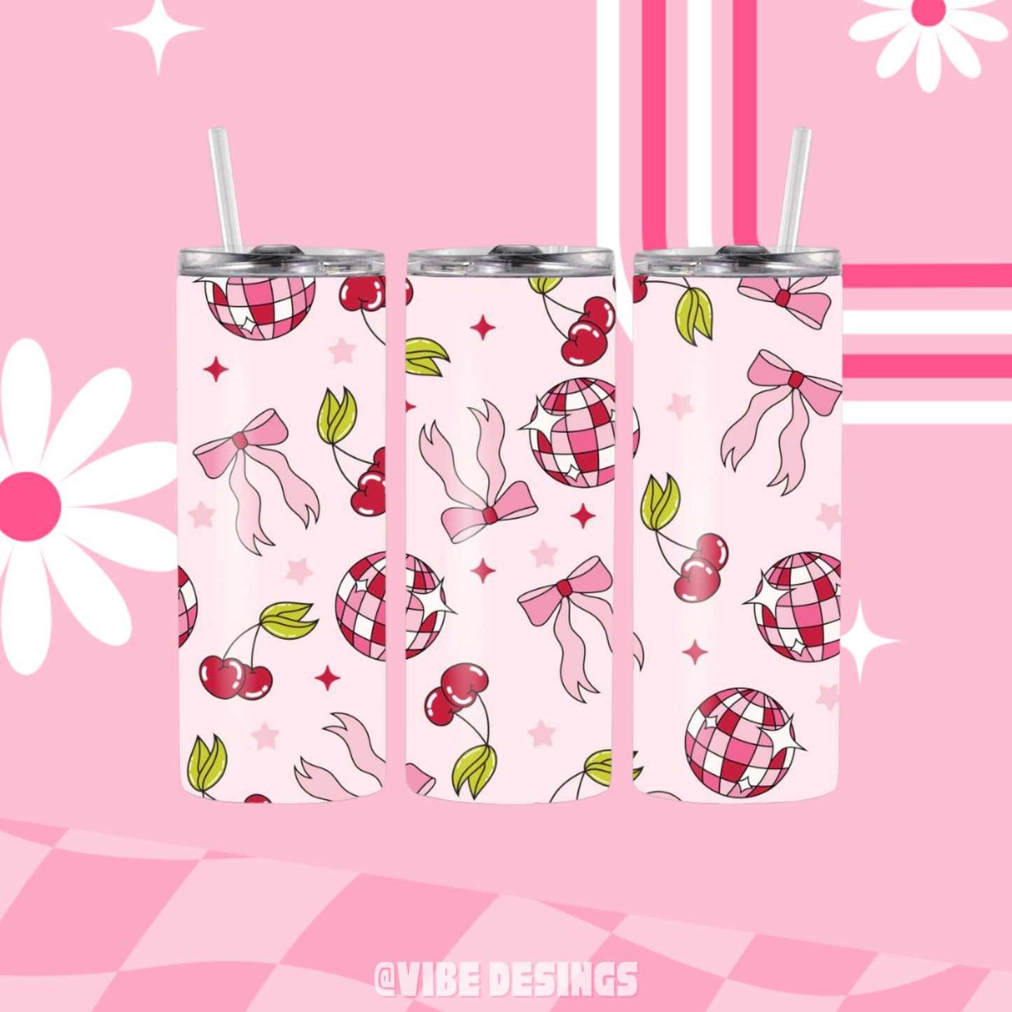 Cherry Disco 20oz Skinny Tumbler