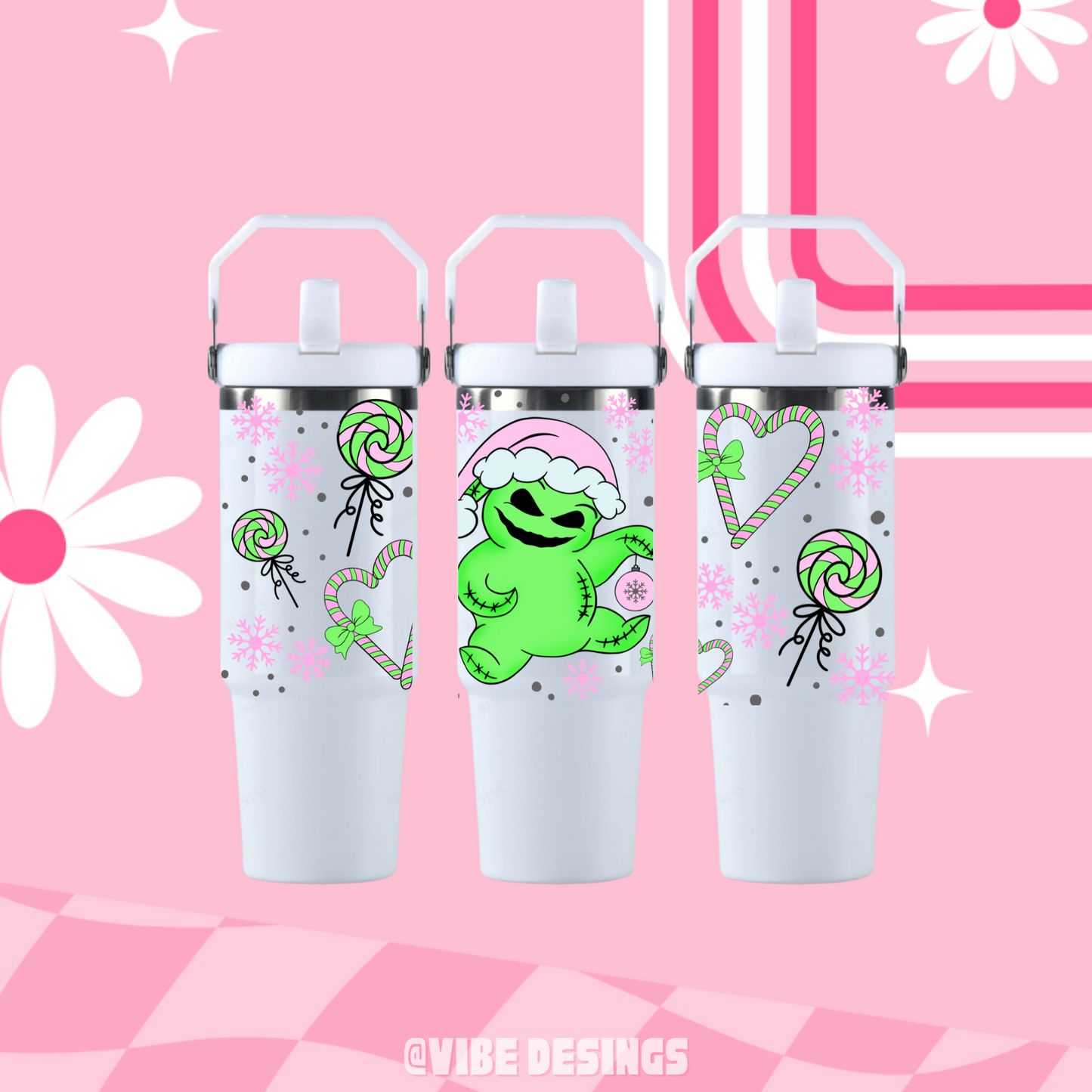 Exclusive Pink Boogie 30oz Travel Handle Tumbler