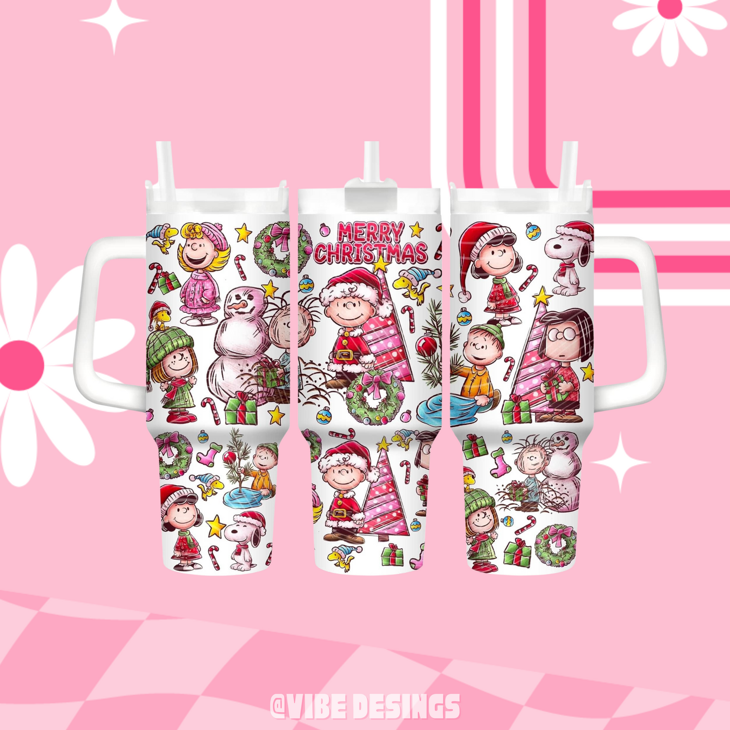 Charlie Brown Xmas Lt. Pink Handle Dupe