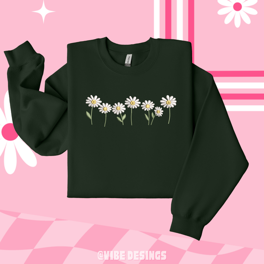 Daisy Embroidered Crewneck