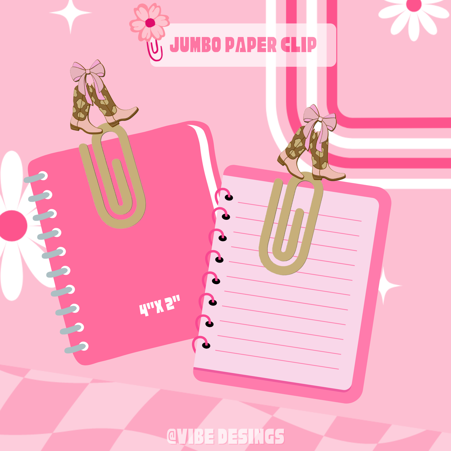 Cowgirl Boots 3D Paper Clip