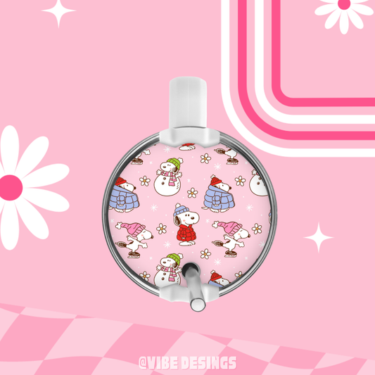 Winter Beagle Round Plate