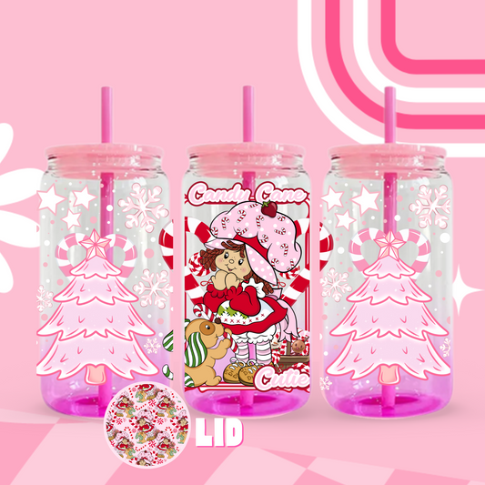 Candy Cane Cties Ombre Glass Can