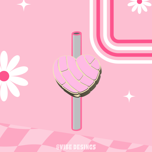 Concha Heart 3D Straw Topper