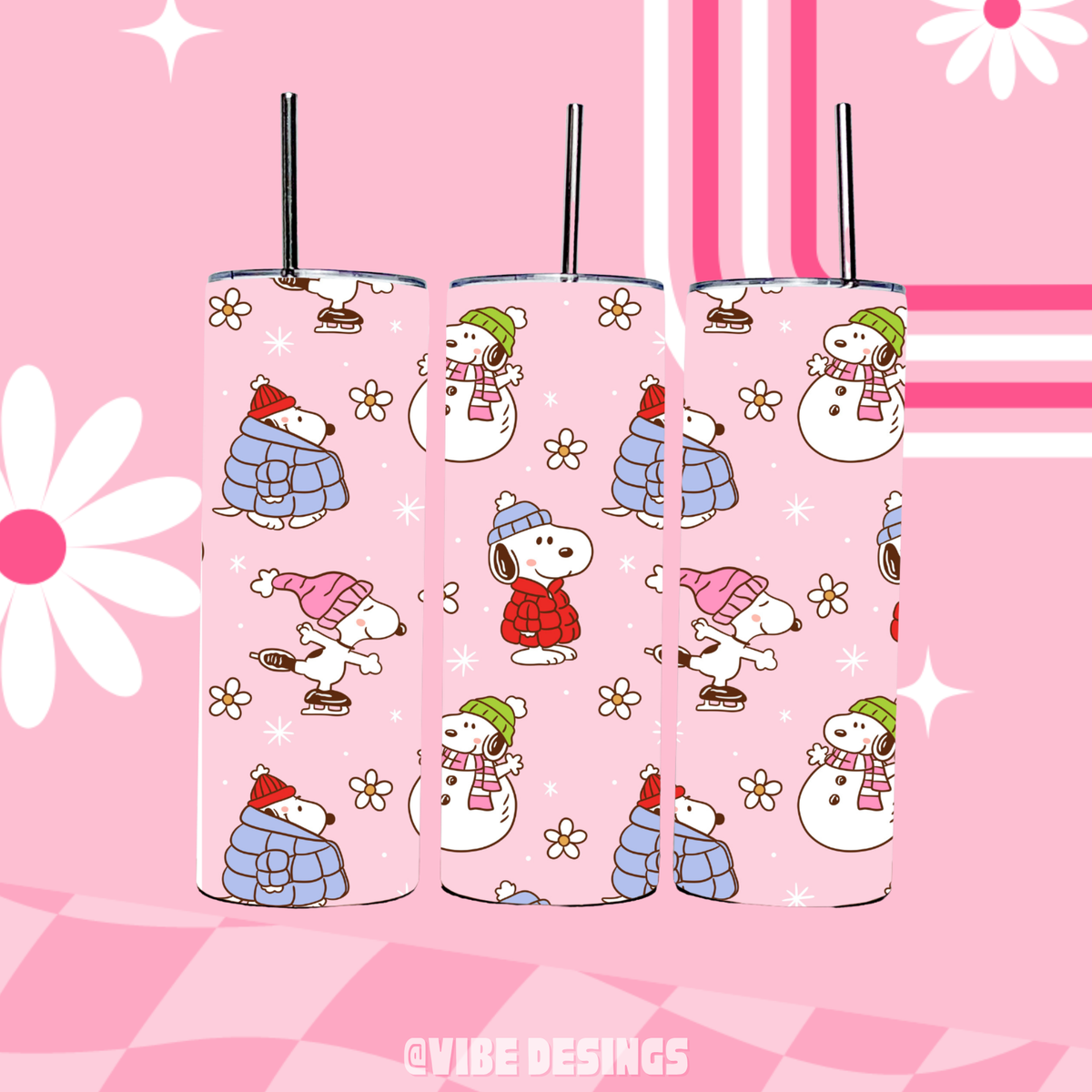 Xmas Beagle 20oz Skinny Tumbler