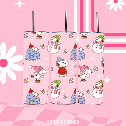 Xmas Beagle 20oz Skinny Tumbler