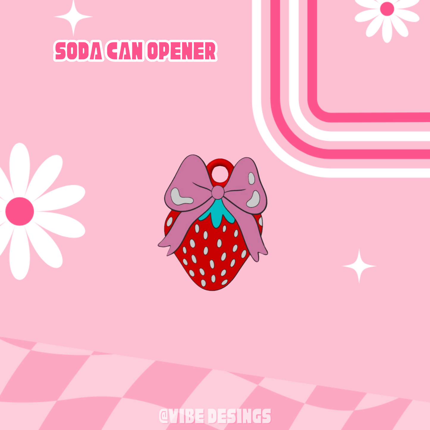 Strawberry Tab opener keychain Ships 7-10 days