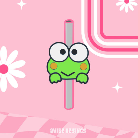 Frog 3D Straw Topper
