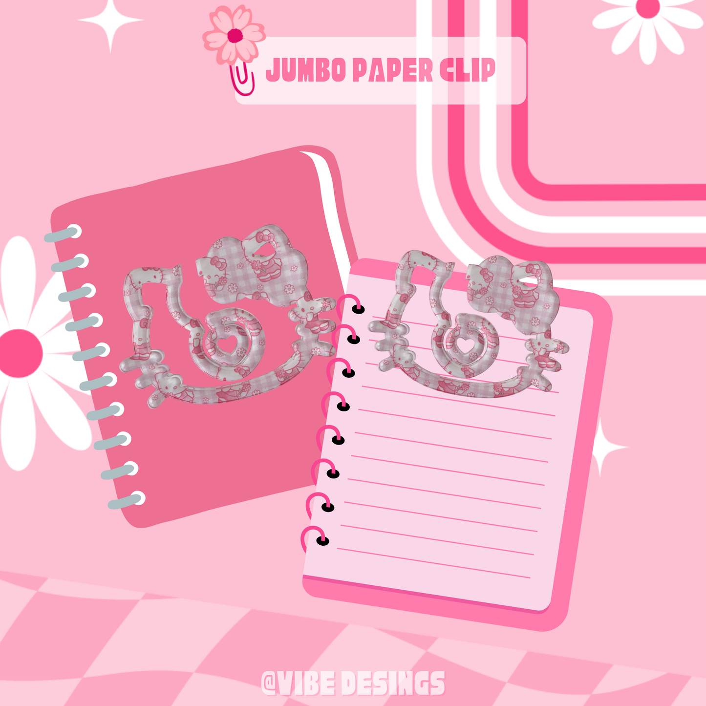 Gingham HK Shape Paper Clip