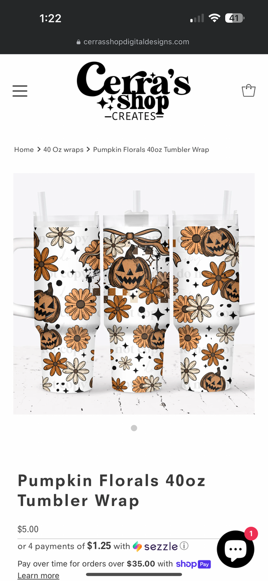Pumpkin Floral Handle