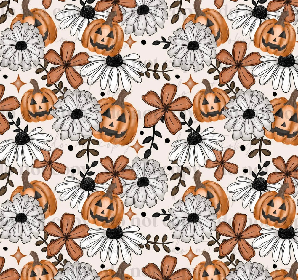 Pumpkin Floral Round Plate