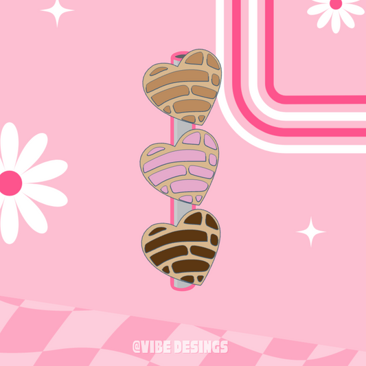 Concha Heart 3D Straw Topper