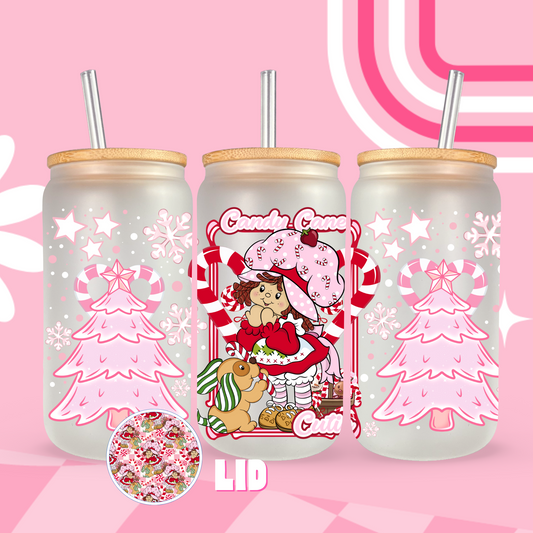 Candy Cane Cutie Glass Can